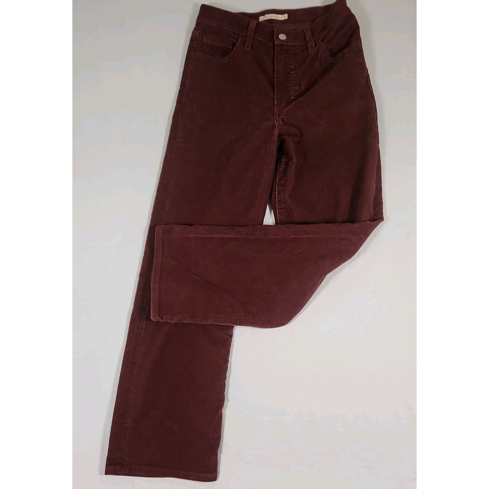 Levi's Premium Rib Cage Womens Straight Ankle Corduroy Burgundy Women's Size 26